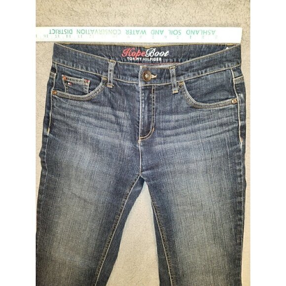 Tommy Hilfiger Womens Hope Bootcut Dark Wash Jeans Size 6S Y2K - Picture 5 of 16